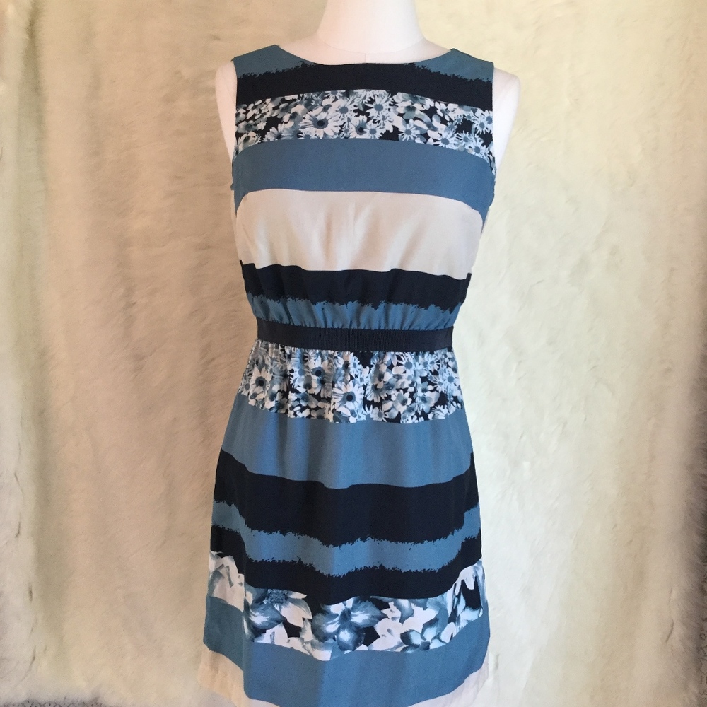 LOFT Floral Striped Dress